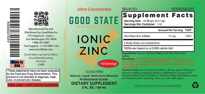 Good State Ionic Liquid Zinc Ultra Concentrate - Liquid Zinc Drops