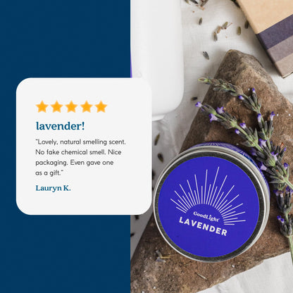 GoodLight Paraffin-Free Lavender Essential Oil Travel Candle | Clean Burning Non-Toxic Tin, 6oz