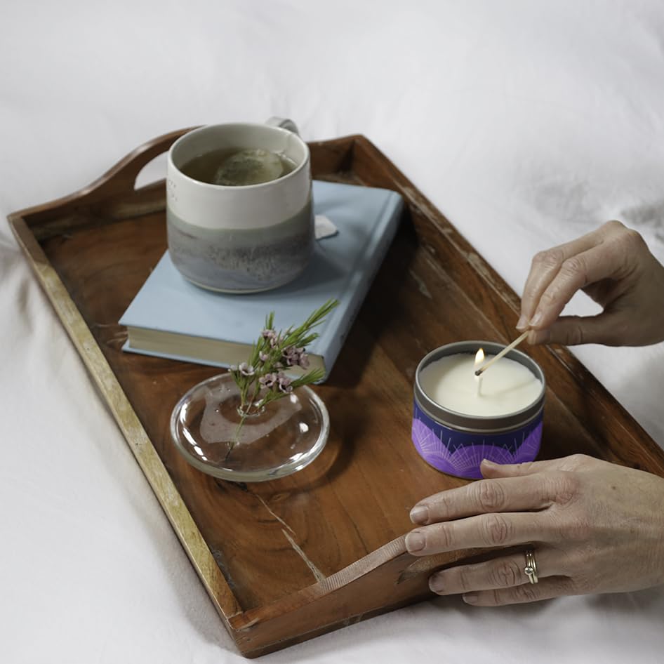 GoodLight Paraffin-Free Lavender Essential Oil Travel Candle | Clean Burning Non-Toxic Tin, 6oz