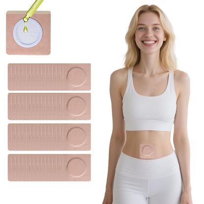 GOOPRAD 120PCS Disposable Castor Oil Belly Button Patch – Oil-Free, Self-Adhesive Organic Cotton Wrap