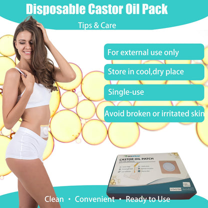 GOOPRAD 120PCS Disposable Castor Oil Belly Button Patch – Oil-Free, Self-Adhesive Organic Cotton Wrap