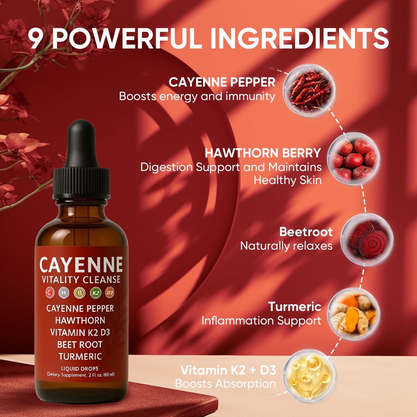 GOOVIP Maxivita CayennePepper Liquid Extract Drops - 2 fl oz | Immune, Joint & Gut Support