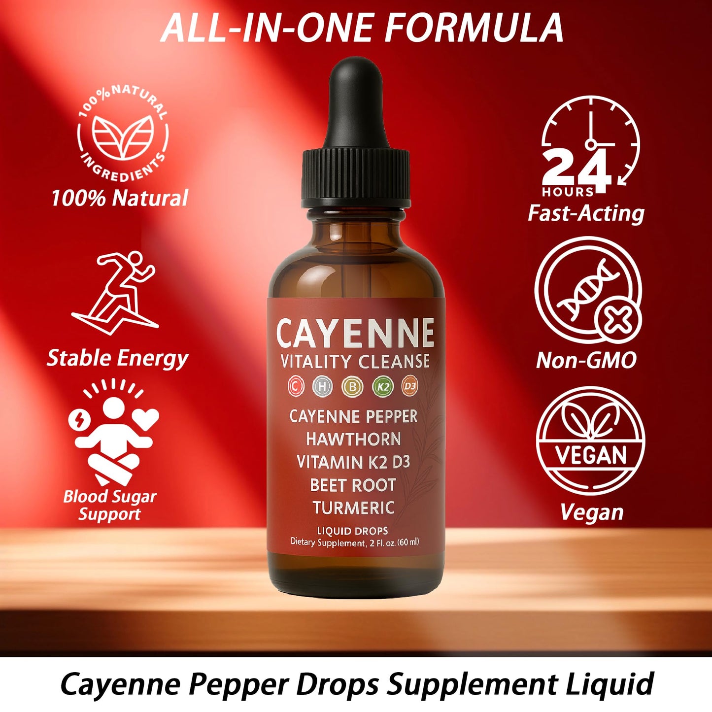 GOOVIP Maxivita CayennePepper Liquid Extract Drops - 2 fl oz | Immune, Joint & Gut Support