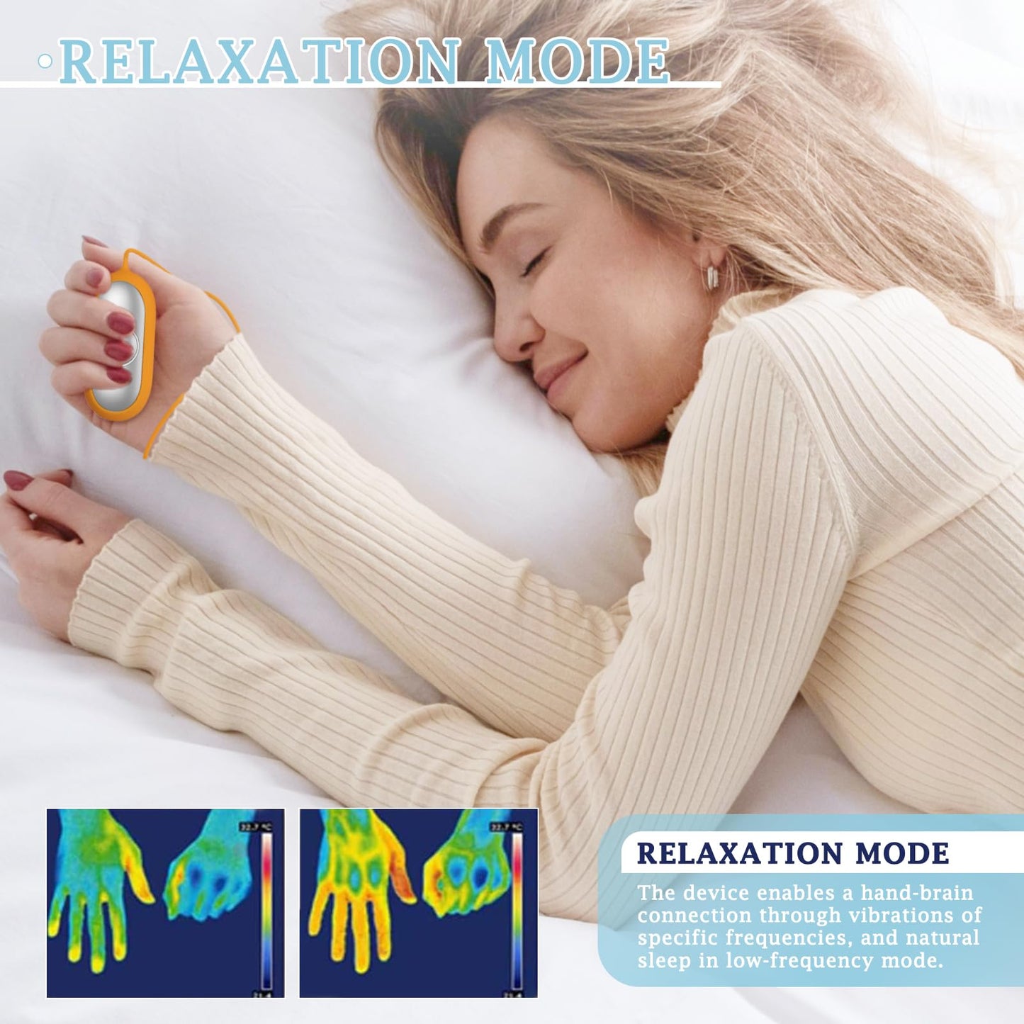 GOQELK Compact Handheld Sleep Device – Relaxation, Mood & Focus (Blue)