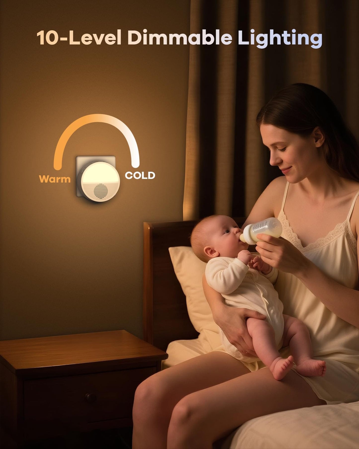 Gorgeous Home Wall Plug White Noise Sound Machine — Office Privacy, Baby Night Feeding, 28 Non-Looping Sounds