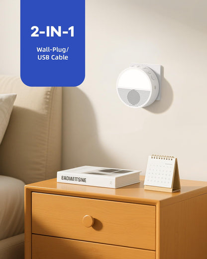 Gorgeous Home Wall Plug White Noise Sound Machine — Office Privacy, Baby Night Feeding, 28 Non-Looping Sounds