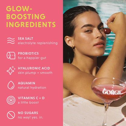 GORGIE Glow Variety Pack: Electrolyte Powder with Hyaluronic Acid & Probiotics
