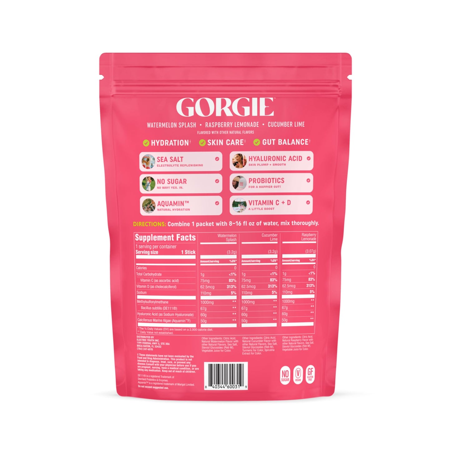 GORGIE Glow Variety Pack: Electrolyte Powder with Hyaluronic Acid & Probiotics