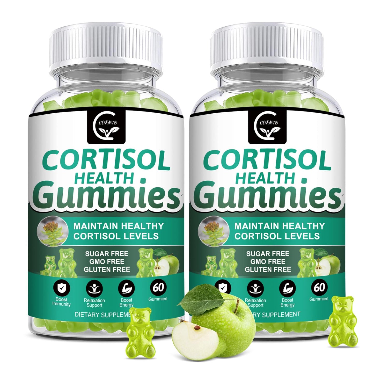 GORNVB Cortisol Gummies 2-Pack – 9-in-1 Stress Support with Magnesium & Ashwagandha