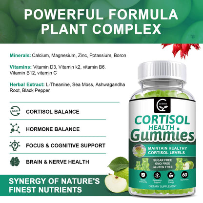 GORNVB Cortisol Gummies 2-Pack – 9-in-1 Stress Support with Magnesium & Ashwagandha