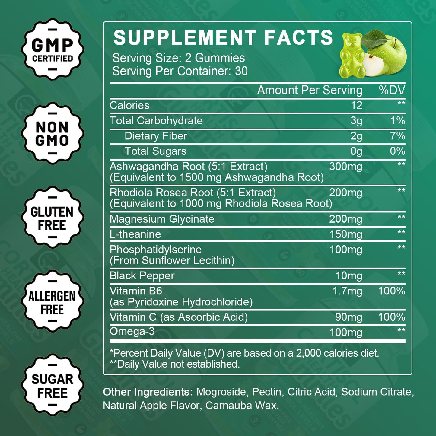 GORNVB Cortisol Gummies 2-Pack – 9-in-1 Stress Support with Magnesium & Ashwagandha