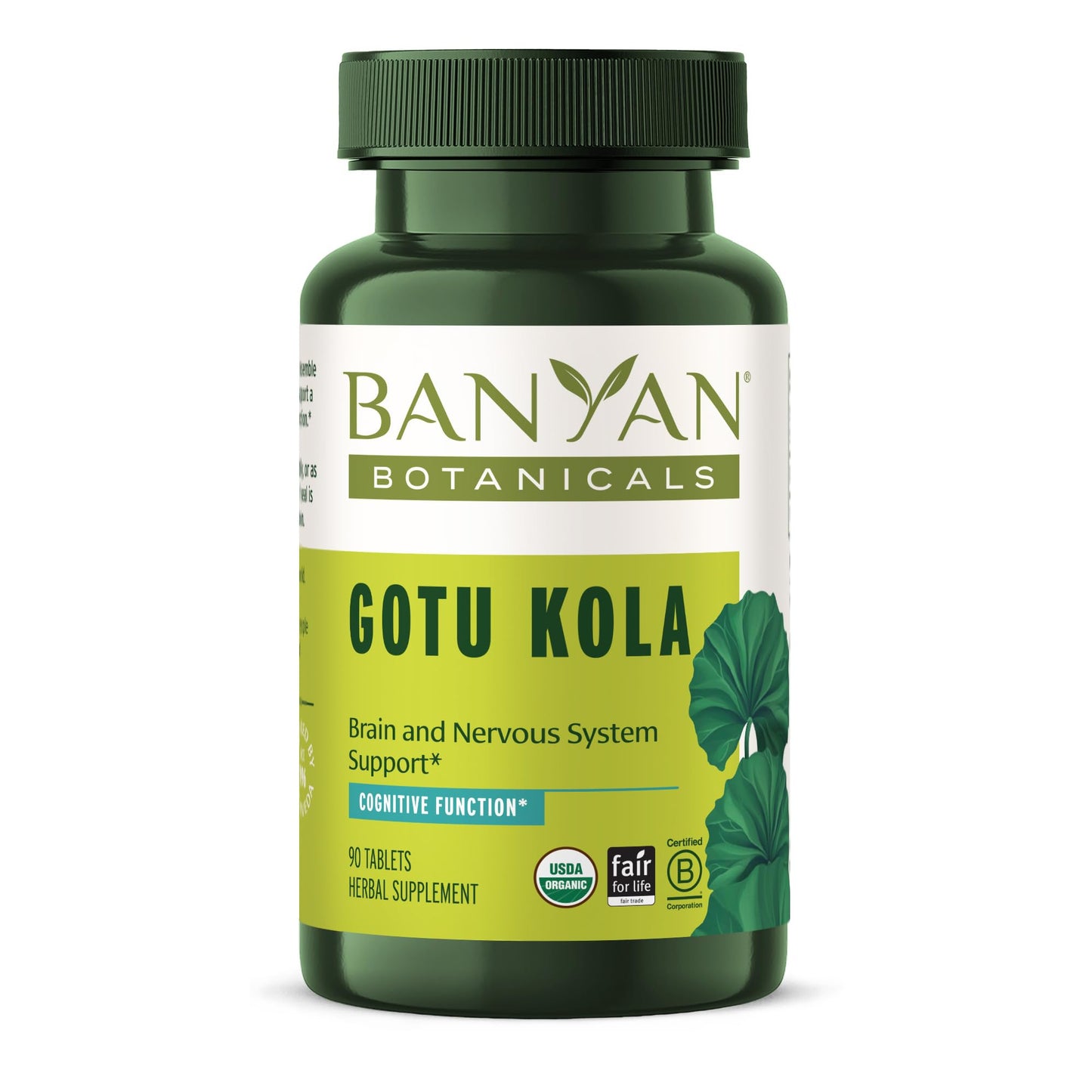 Banyan Botanicals Gotu Kola (Centella Asiatica) – Organic Adaptogen & Nootropic Brain Support | 90 Tablets | Vegan & Fairly Traded