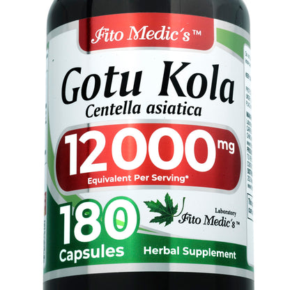 FITO MEDIC'S Lab Gotu Kola (Centella Asiatica) - 180 Capsules | Ultra High Absorption
