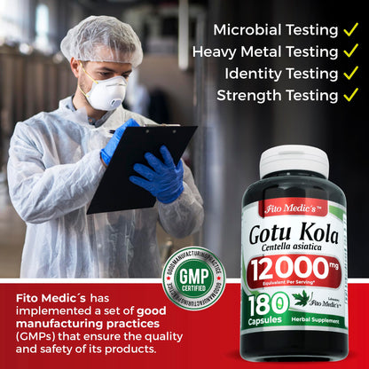 FITO MEDIC'S Lab Gotu Kola (Centella Asiatica) - 180 Capsules | Ultra High Absorption