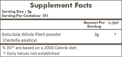 HERBAL HILLS Gotu Kola Powder – Natural 16 Ounce – Pack of 1