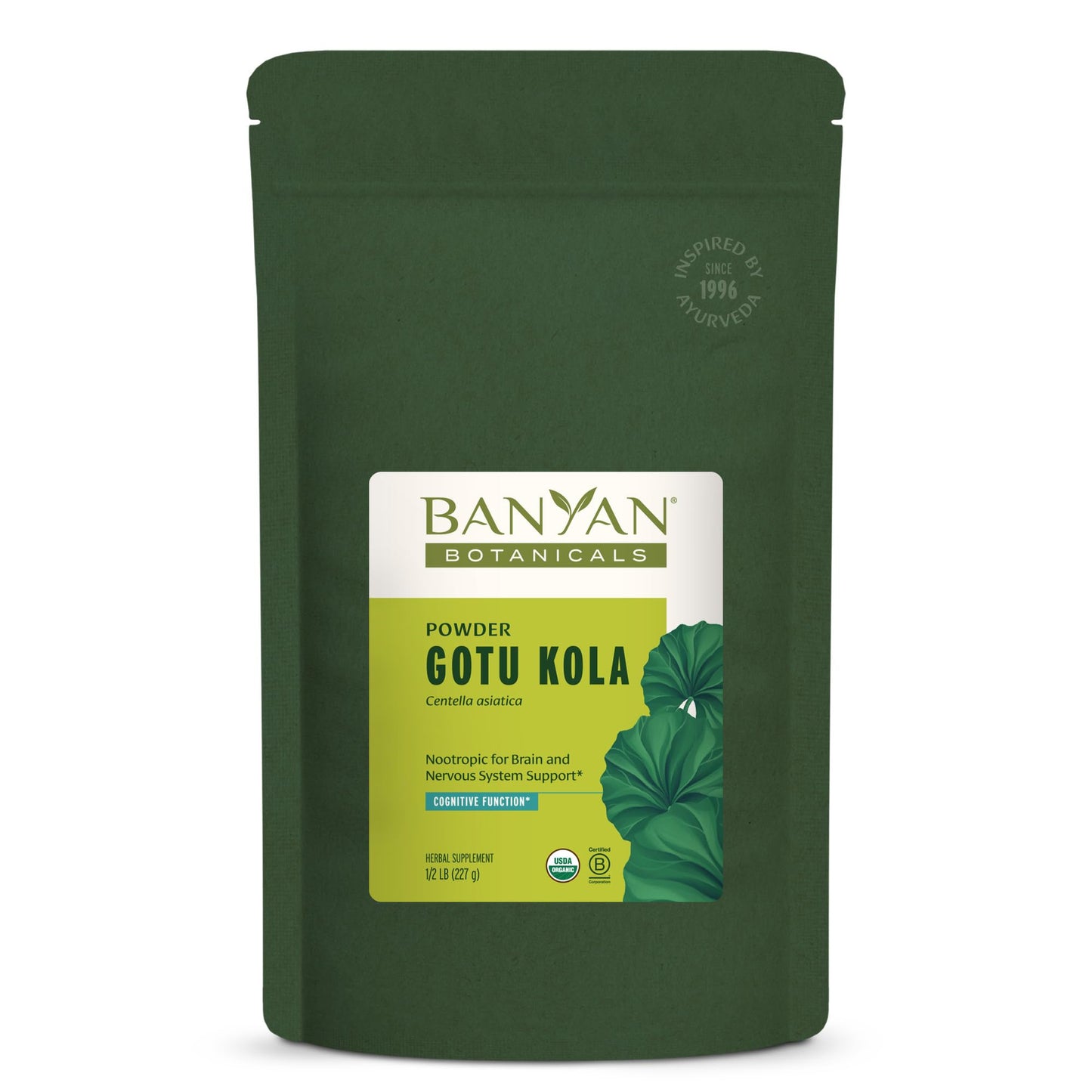 Gotu Kola Powder – Organic Brahmi (Centella Asiatica) | Calming Nootropic | Banyan Botanicals