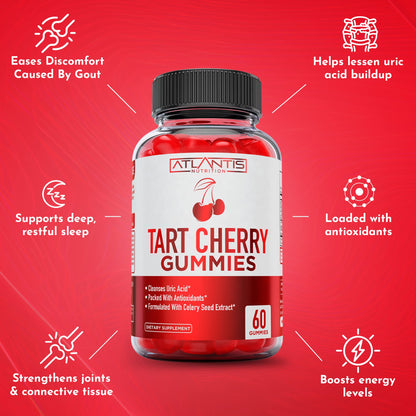 Atlantis Tart Cherry Gummies with Celery Seed Extract - Uric Acid Cleanse & Gout Relief