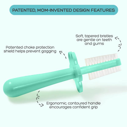 Grabease Double-Sided Training Toothbrush for Toddlers 12mo+ Mint