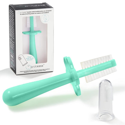 Grabease Double-Sided Training Toothbrush for Toddlers 12mo+ Mint