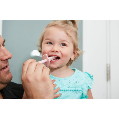 Grabease Double-Sided Finger Toothbrush for Toddlers (Blush) | 12m+ | Recyclable Silicone
