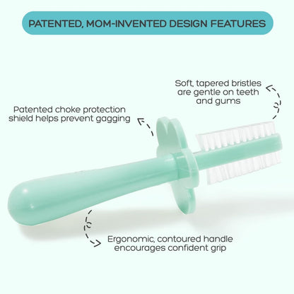 Grabease Double-Sided Baby Toothbrush Pack – Mint & Blush (2-Pack)