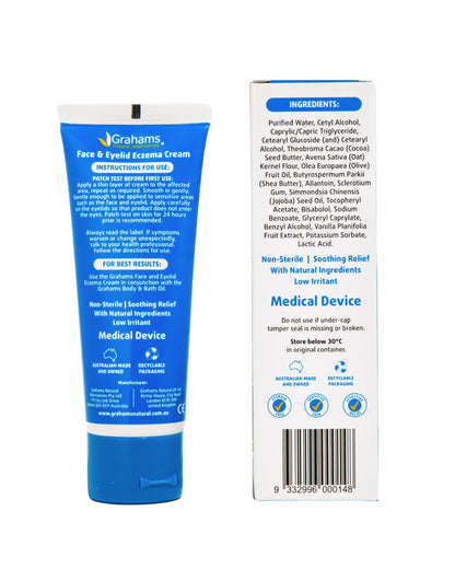 Grahams Natural Face & Eyelid Eczema Cream – Steroid-Free, Hypoallergenic Daily Moisturizer