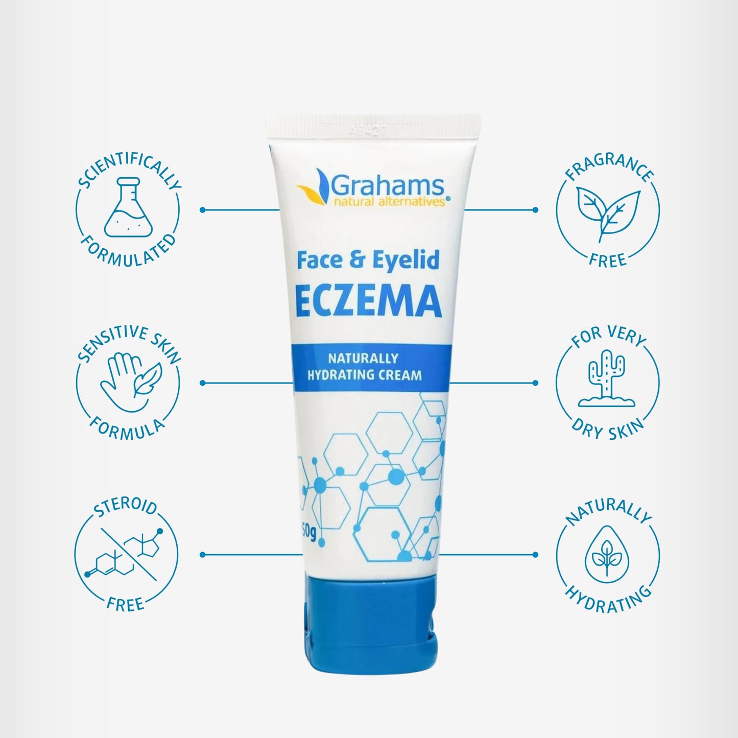 Grahams Natural Face & Eyelid Eczema Cream – Steroid-Free, Hypoallergenic Daily Moisturizer
