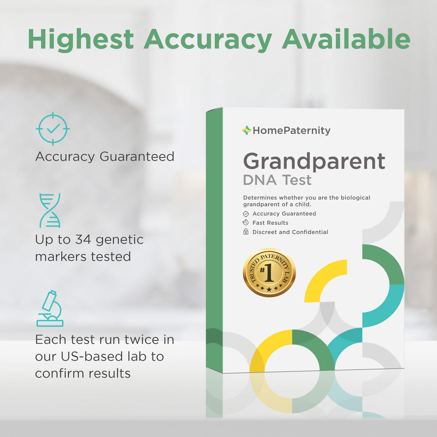HomePaternity Grandparent DNA Test — Fast Results, 34 Markers, All Fees Included