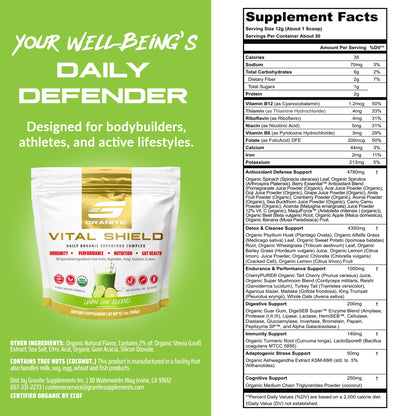 Granite Nutrition Vital Shield – USDA Organic Greens, Mushrooms & Tart Cherry (30 Servings)