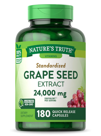 Nature’s Truth Grape Seed Extract 24,000 mg | 180 Capsules | Non-GMO & Gluten Free Formula