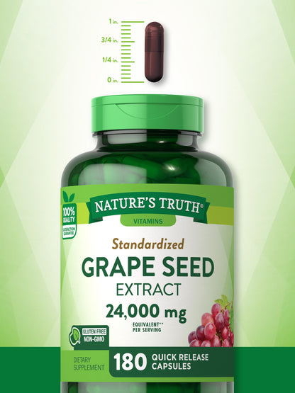 Nature’s Truth Grape Seed Extract 24,000 mg | 180 Capsules | Non-GMO & Gluten Free Formula