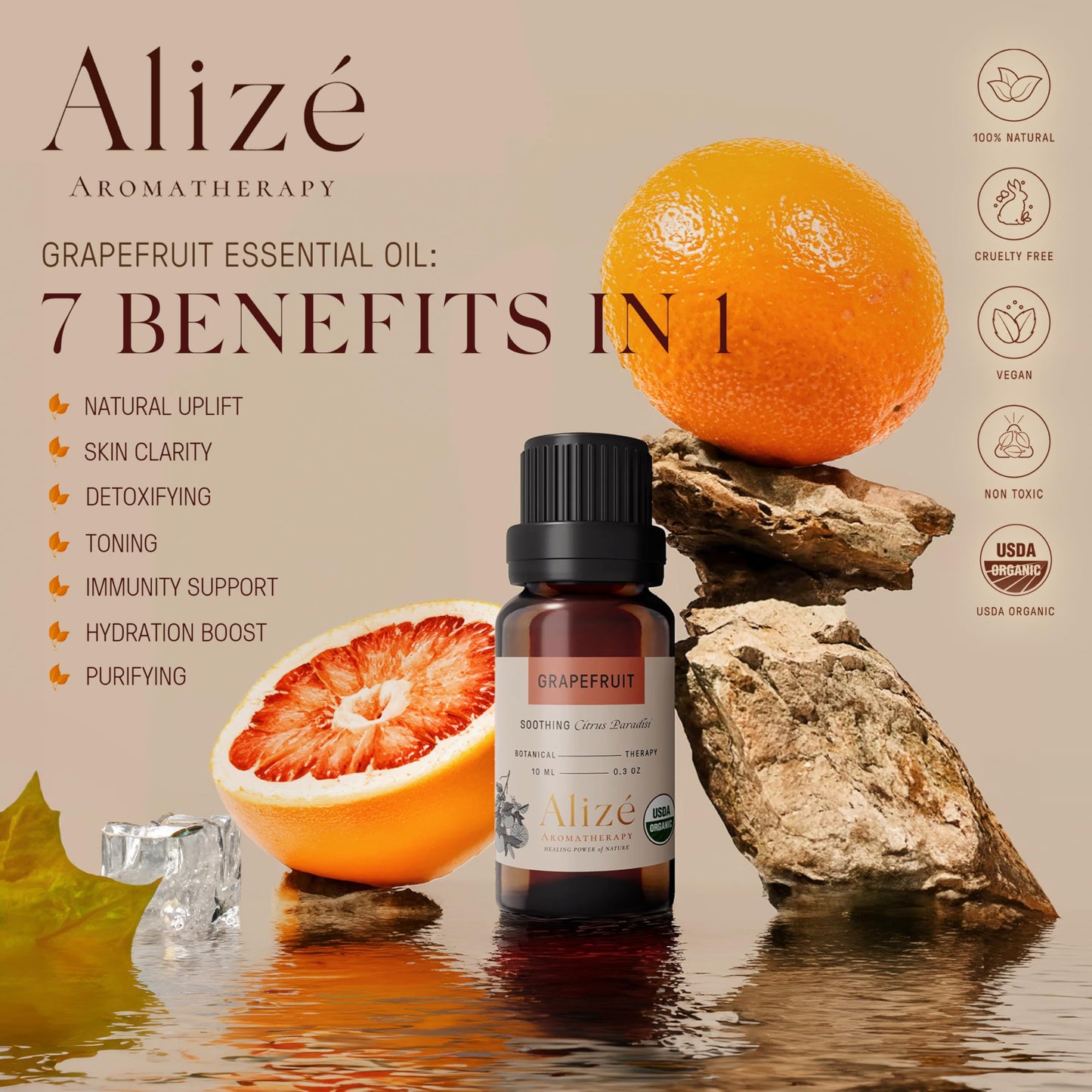 Grapefruit Essential Oil – USDA Organic, 100% Natural & Pure (10ml)
