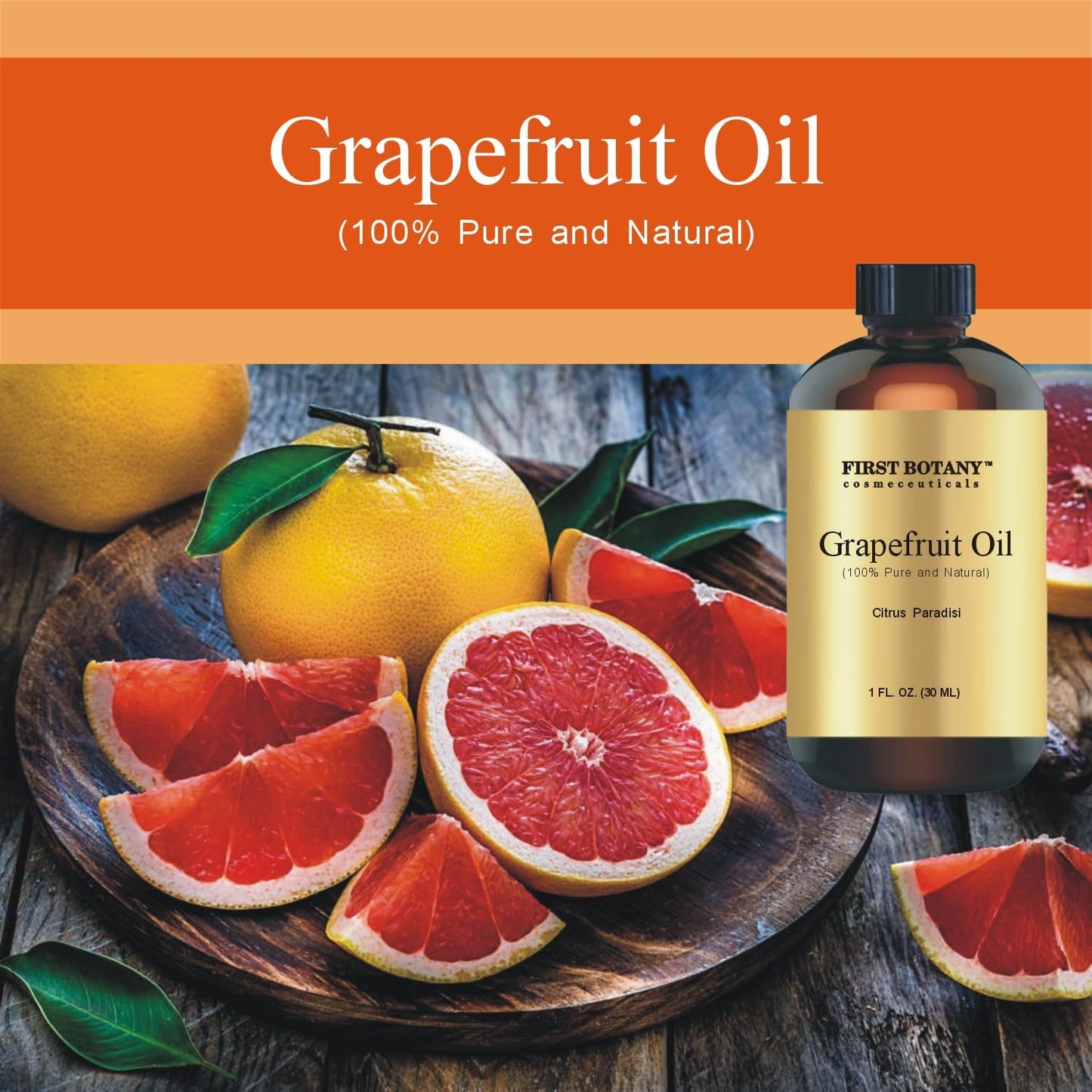 Grapefruit Essential Oil - 100% Pure, Aromatherapy, Massage & More | 1 fl oz