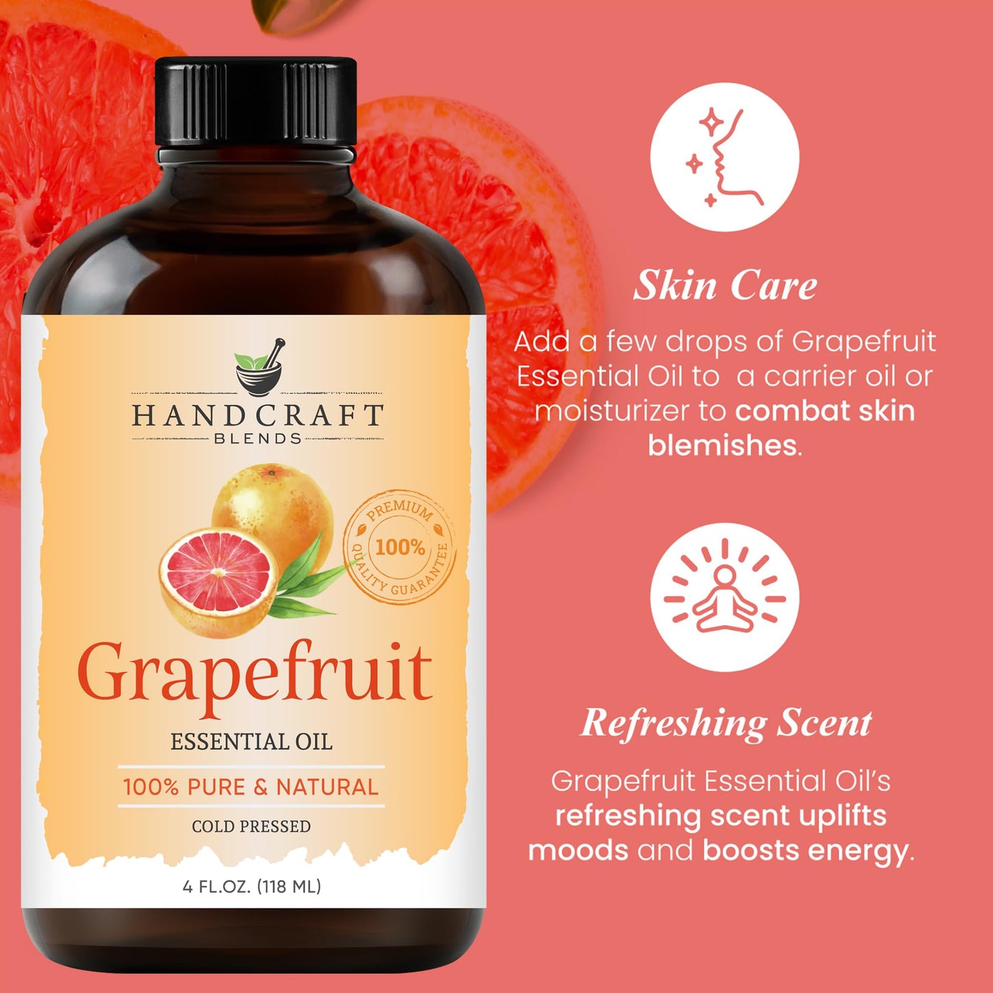 Handcraft Blends Grapefruit Essential Oil – 4 oz, Pure & Natural