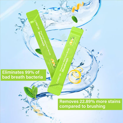 Travel Size Mouthwash Packets - Alcohol-Free, Fluoride-Free Grapefruit Mint (0.41 fl oz, Pack of 30)