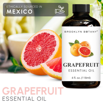 Brooklyn Botany Grapefruit Essential Oil - 4 Fl Oz | 100% Pure & Natural Premium Grade with Dropper