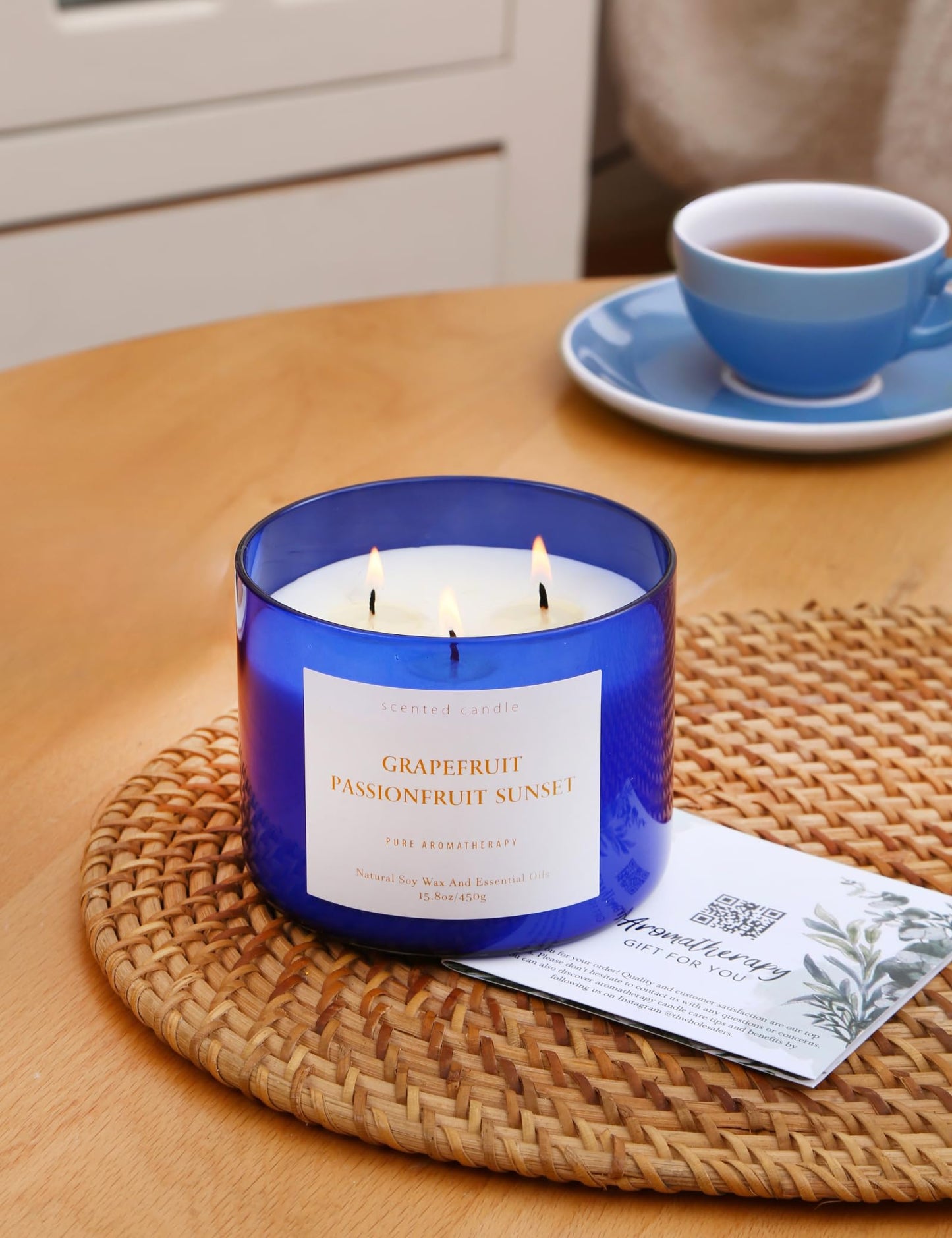 Grapefruit Passionfruit Sunset 3-Wick Soy Candle – 15.8 oz | Tropical Citrus