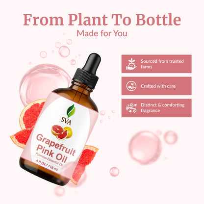 SVA Grapefruit Pink Essential Oil 4oz - 100% Natural, Dropper, Aromatherapy