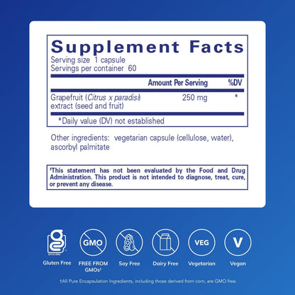 Pure Encapsulations Grapefruit Seed Extract: GI Health & Microbiota Support | 60 Capsules