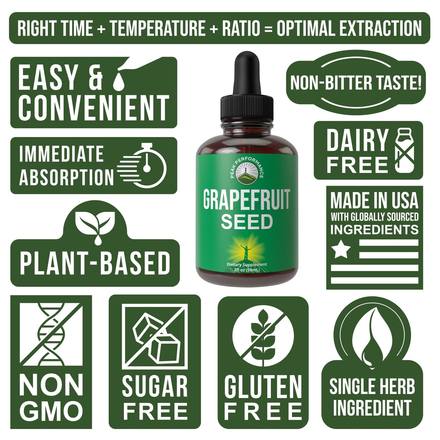 Grapefruit Seed Extract Liquid Drops – Zero Sugar, Vegan GSE for Immune & Digestive Support