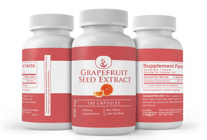 Grapefruit Seed Extract (100 Capsules) - Pure Original Ingredients, Lab Verified