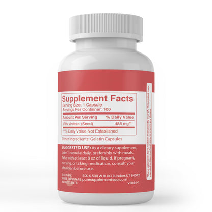 Grapefruit Seed Extract (100 Capsules) - Pure Original Ingredients, Lab Verified