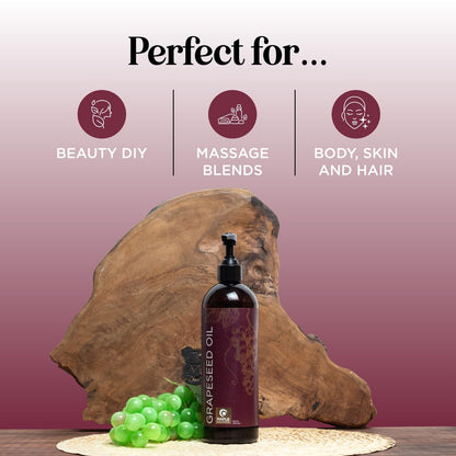 Pure Grapeseed Oil for Hair, Skin & Nails | Carrier Oil for Essential Oils
