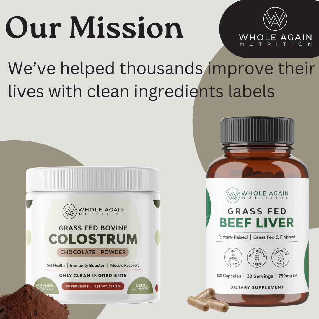 Grass Fed Beef Liver Capsules - 120 Count | 3,000mg Serving | Pasture Raised | No Fillers