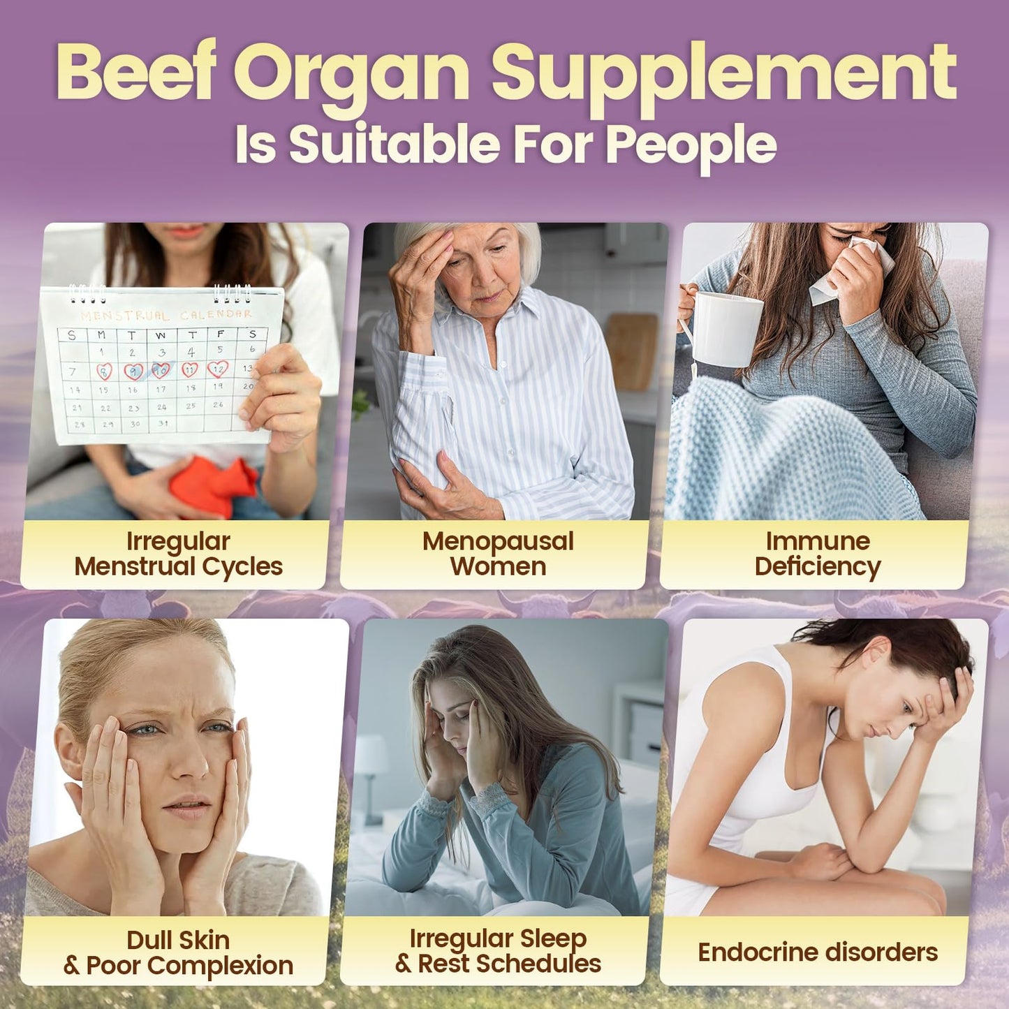 Beef Organ Supplement for Women - 100 Day Supply | 11,000mg per Serving | Grass-Fed