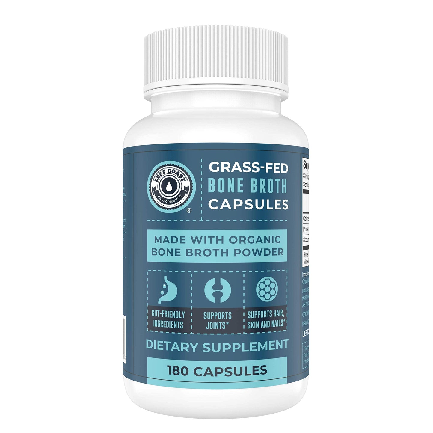 Grass-Fed Bone Broth Capsules with Collagen – 180 Caps | Gut & Joints Support