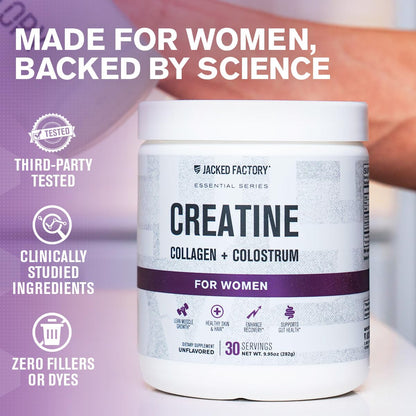 Jacked Factory Creatine for Women – Creatine Monohydrate + Collagen