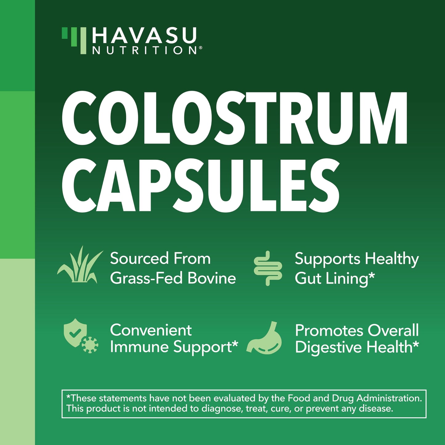 Grass Fed Colostrum Supplement – 1000mg per Serving, 120 Count (60 Day Supply) | IgG 40%
