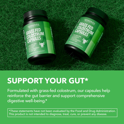 Grass Fed Colostrum Supplement – 1000mg per Serving, 120 Count (60 Day Supply) | IgG 40%