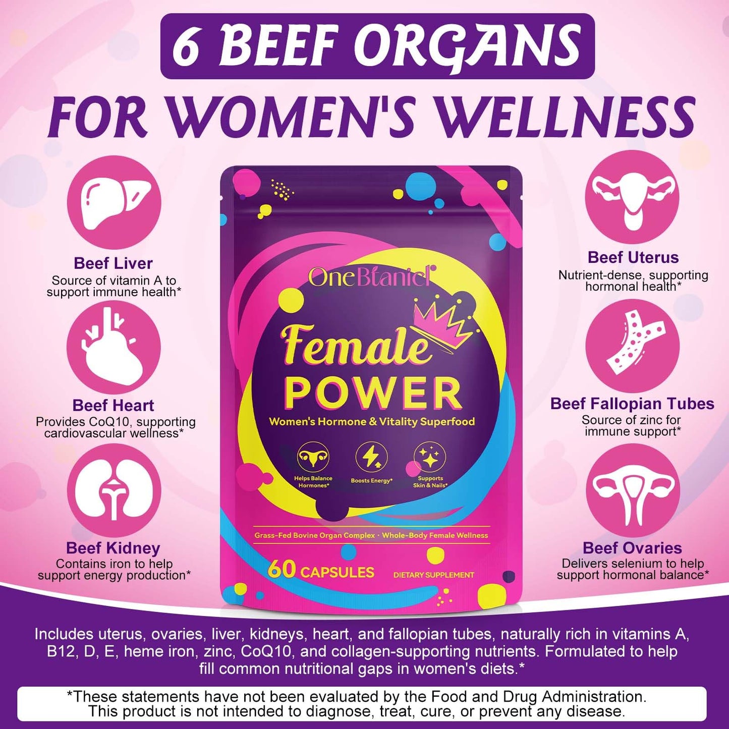 Beef Organ Supplement for Women | Grass-Fed Bovine Organ Complex